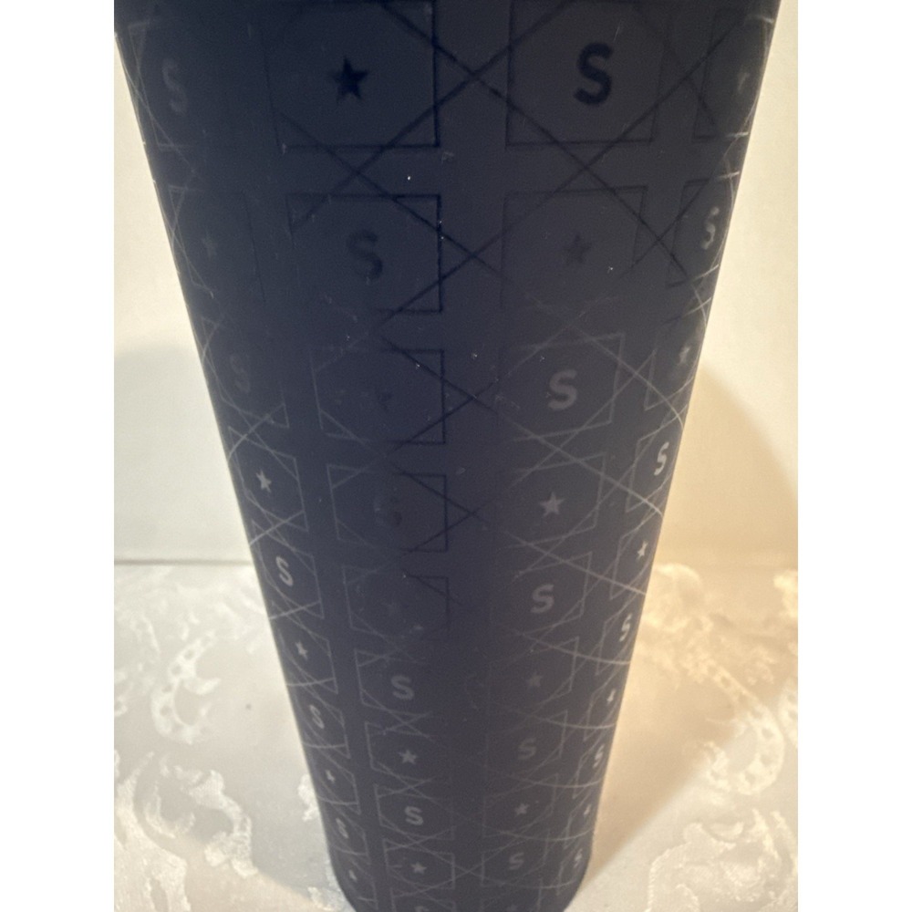 Starbucks 24 oz Plastic Tumbler CUP. Navy Blue with "S" and Stars embossed on it - Picture 2 of 6
